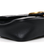 Calfskin Matelasse Super Mini GG Marmont Shoulder Bag Black