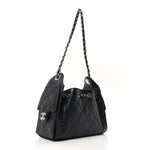 Metallic Caviar Quilted Mini Chanel 25 Handbag Dark Blue