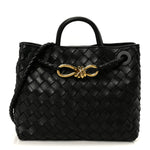 Nappa Intrecciato Small Andiamo Shoulder Bag Black