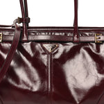 Glossy Calfskin Triangle Large Bonnie Shoulder Bag Bordeaux