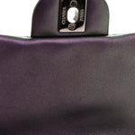 Iridescent Lambskin Quilted Mini Square Flap Dark Purple