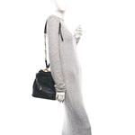 Calfskin CD Embossed Medium C'est Chain Bucket Bag Black
