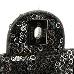 Sequin East West Flap Dark Silver