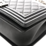 Lambskin Quilted Medium Boy Flap Black