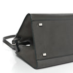 Polished Saddle Calfskin Soft Margaux 10 Bag Koala Grey