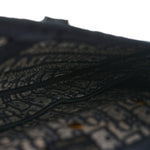 Oblique Embroidered Saddle Bag Blue
