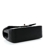Lambskin Quilted Mini Top Handle Rectangular Flap Black