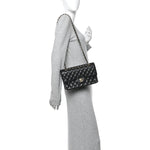 Caviar Quilted Medium Double Flap Black