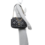 Goatskin Quilted Maxi Chanel 19 Flap Black