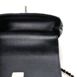 Caviar Quilted Coco Handle Clutch With Chain Black