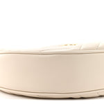 Calfskin Matelasse Chevron Mini GG Marmont Half Moon Hobo Mystic White