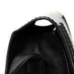Calfskin Mini Marcie Metal Bar Trim Crossbody Bag Black