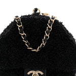 Tweed Coco Beach Barrel Shoulder Bag Black