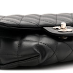 Calfskin Quilted CC Uniform Flap Belt Bag Black