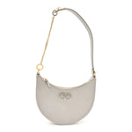 Satin Mini Crystal Vlogo Hobo Bag Silver