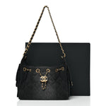 Washed Denim Quilted Mini Chanel 25 Handbag Black