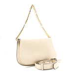 Roxy Calfskin Blondie Chain Shoulder Flap Bag Mystic White