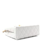 Shiny Aged Calfskin Quilted Nano Kelly Shopper Light Grey