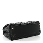 Caviar Quilted Small Coco Handle Flap Black