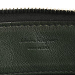 Calfskin Gancini Embossed Wristlet Clutch Dark Green
