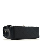 Lambskin Quilted Mini Rectangular Flap Black