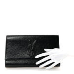 Textured Patent Monogram Large Belle De Jour Clutch Black