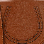 Grained Calfskin Small Marcie Saddle Bag Tan