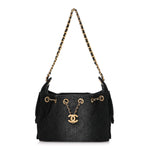 Washed Denim Quilted Mini Chanel 25 Handbag Black