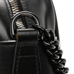 Calfskin Matelasse Monochrome Small GG Marmont Chain Shoulder Bag Black
