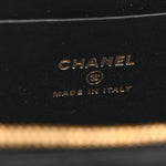 Lambskin Enamel Quilted Small Coco Hearts Vanity Case With Chain Black