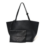 Grained Calfskin Park Tote Three Black