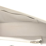 Shiny Box Calfskin Tonal B Hourglass Stretch Top Handle Bag White