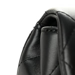 Calfskin Quilted CC Uniform Flap Belt Bag Black