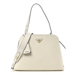 Saffiano Cuir Matinee Tote White Black