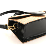 Raffia Smooth Calfskin Le Bambino Ivory Black