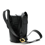 Shiny Calfskin Camera Crossbody Black