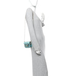 Metallic Calfskin Super Mini Horsebit 1955 Shoulder Bag Light Blue
