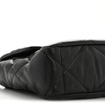 Shiny Goatskin Quilted Large Chanel 19 Flap Black