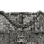 Sequin East West Flap Dark Silver