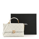 Caviar Quilted Medium Carry Me Top Handle Flap Light Blue