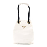 Re-Nylon Triangle Mariner Small Bucket Bag White Baltico