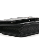 Caviar Quilted CC Turnlock Wallet On Chain WOC Black