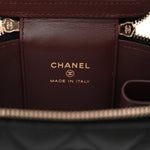 Caviar Quilted Mini Vanity Case With Chain Black