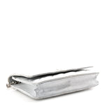 Metallic Lambskin Quilted Wallet On Chain WOC Silver