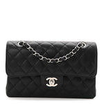 Caviar Quilted Small Double Flap Black