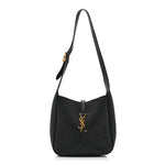 Grained Calfskin Baby Le 5 A 7 Supple Hobo Black