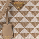 Jacquard Saffiano Triangolo Symbole Embroidered Micro Tote Corda Talco