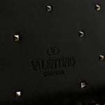 Vitello Rockstud All Over Demilune Shoulder Bag Black