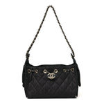 Denim Quilted Mini Chanel 25 Handbag Dark Blue