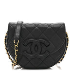 Caviar Quilted Mini Messenger Flap Black